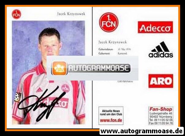 Autogramm Fussball | 1. FC Nürnberg | 2000 | Jacek KRZYNOWEK