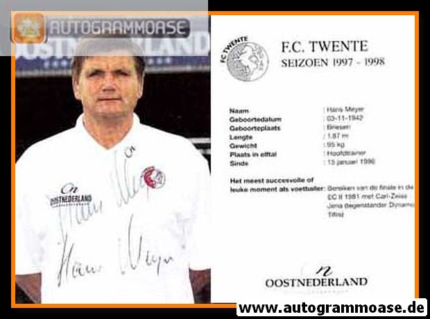 Autogramm Fussball | FC Twente | 1997 | Hans MEYER
