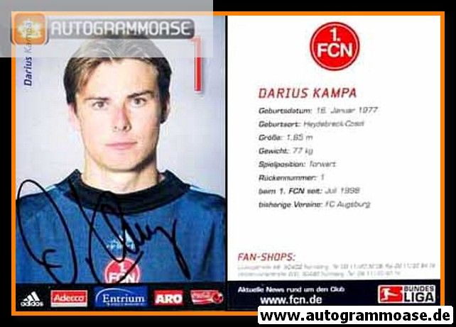 Autogramm Fussball | 1. FC Nürnberg | 2002 | Darius KAMPA