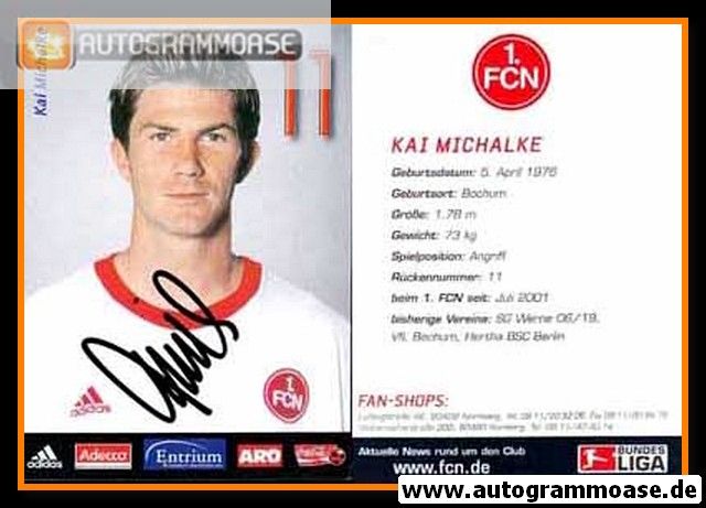 Autogramm Fussball | 1. FC Nürnberg | 2002 | Kai MICHALKE