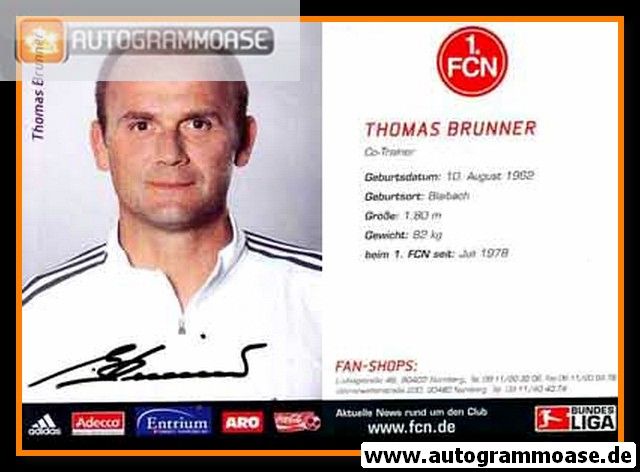 Autogramm Fussball | 1. FC Nürnberg | 2002 | Thomas BRUNNER