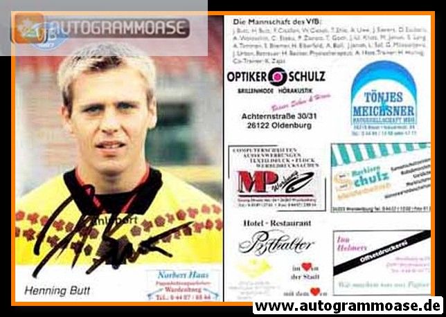 Autogramm Fussball | VfB Oldenburg | 1996 | Henning BUTT