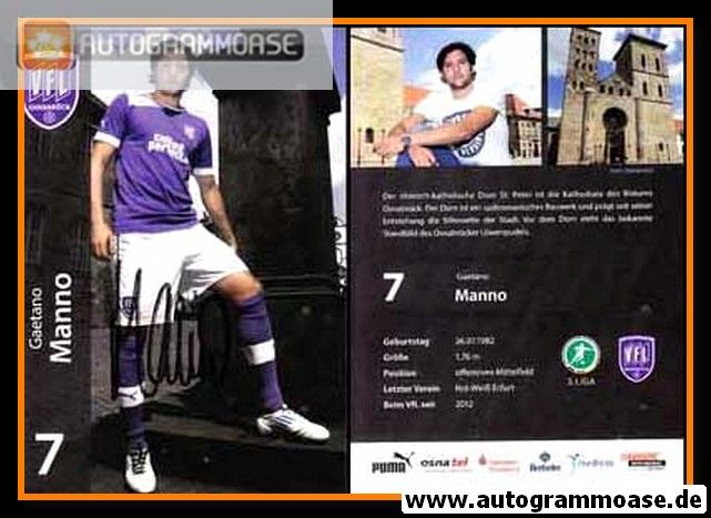 Autogramm Fussball | VfL Osnabrück | 2012 | Gaetano MANNO