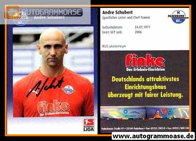 Autogramm Fussball | SC Paderborn 07 | 2009 | Andre SCHUBERT