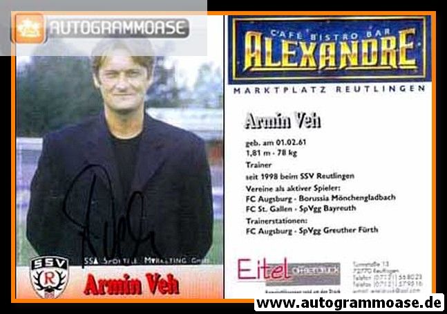 Autogramm Fussball | SSV Reutlingen 05 | 2001 | Armin VEH