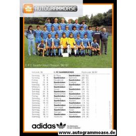 Mannschaftskarte Fussball | 1. FC Saarbrücken | 1986 Adidas