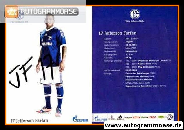 Autogramm Fussball | FC Schalke 04 | 2012 | Jefferson FARFAN