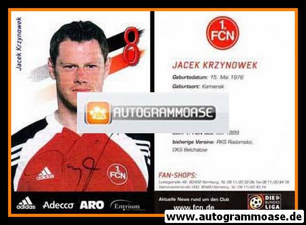 Autogramm Fussball | 1. FC Nürnberg | 2001 | Jacek KRZYNOWEK