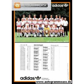 Mannschaftskarte Fussball | VfB Stuttgart | 1986 Adidas
