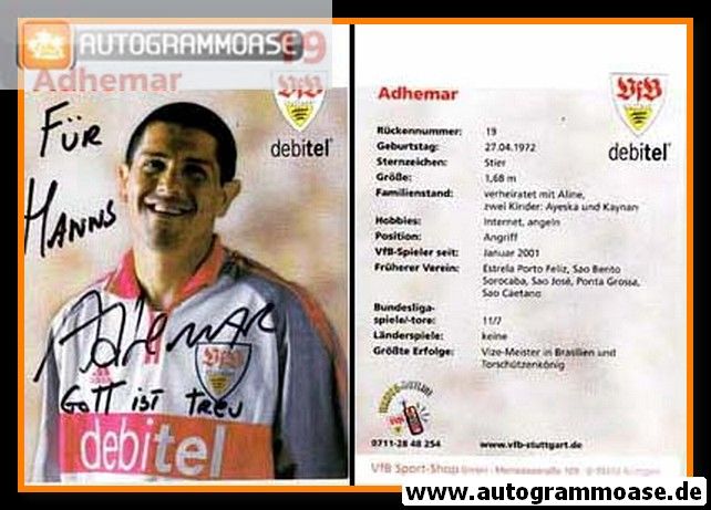 Autogramm Fussball | VfB Stuttgart | 2001 | ADHEMAR