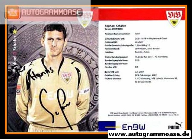 Autogramm Fussball | VfB Stuttgart | 2007 | Raphael SCHÄFER