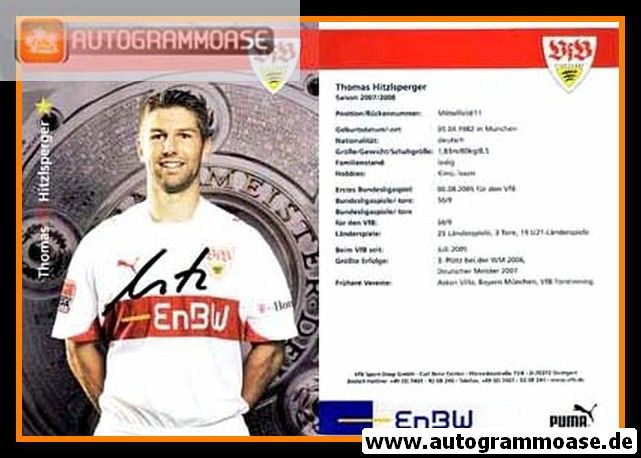Autogramm Fussball | VfB Stuttgart | 2007 | Thomas HITZLSPERGER