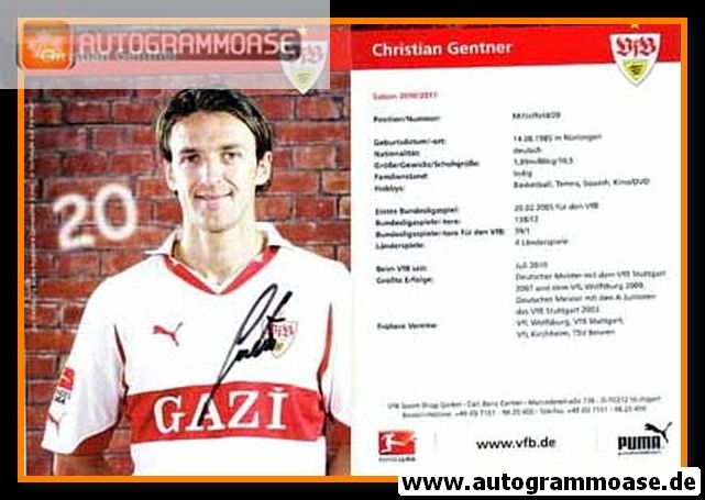 Autogramm Fussball | VfB Stuttgart | 2010 | Christian GENTNER