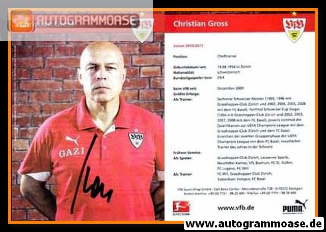 Autogramm Fussball | VfB Stuttgart | 2010 | Christian GROSS