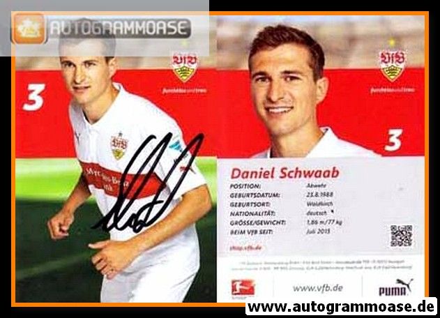 Autogramm Fussball | VfB Stuttgart | 2014 | Daniel SCHWAAB
