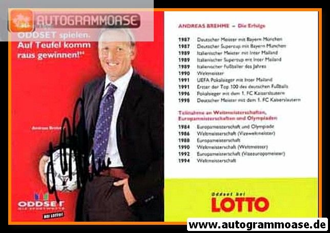 Autogramm Fussball | 2000er | Andreas BREHME (Portrait Color Oddset Lotto)