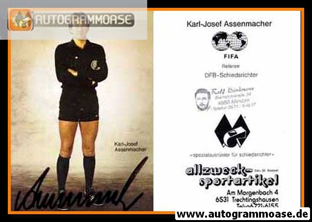 Autogramm Fussball | Schiedsrichter | 1980er FIFA | Karl-Josef ASSENMACHER (Portrait Color)