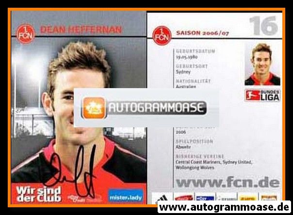 Autogramm Fussball | 1. FC Nürnberg | 2006 | Dean HEFFERNAN