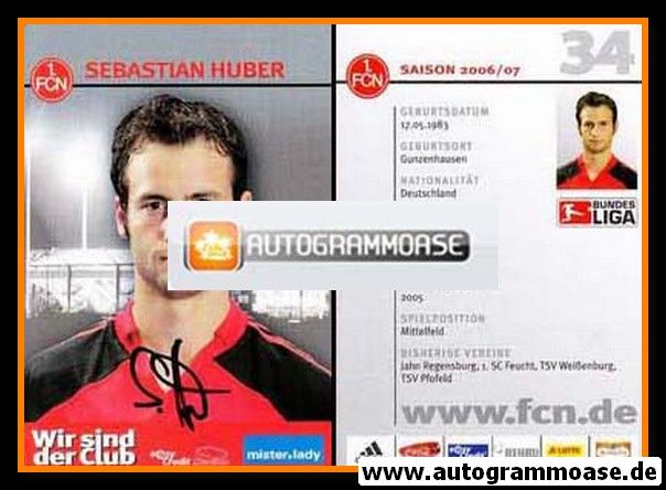 Autogramm Fussball | 1. FC Nürnberg | 2006 | Sebastian HUBER