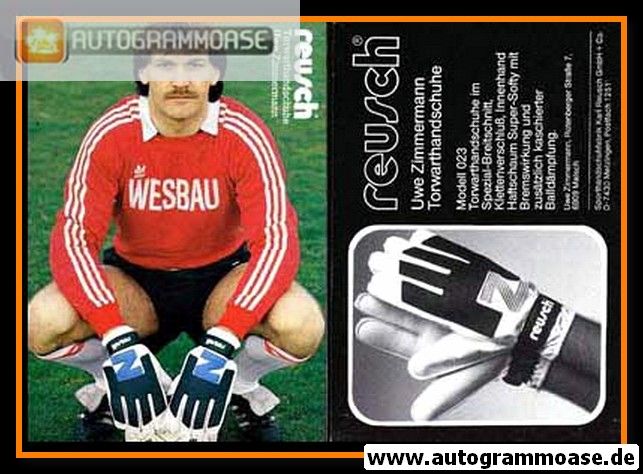 Autogrammkarte Fussball | 1980er Reusch | Uwe ZIMMERMANN (SV Waldhof Mannheim)