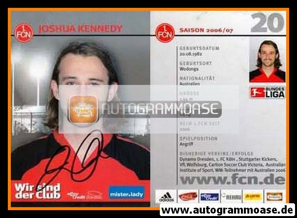 Autogramm Fussball | 1. FC Nürnberg | 2006 | Joshua KENNEDY