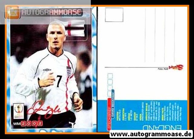 Autogramm Fussball | England | 2002 WM Druck | David BECKHAM (Bravo)