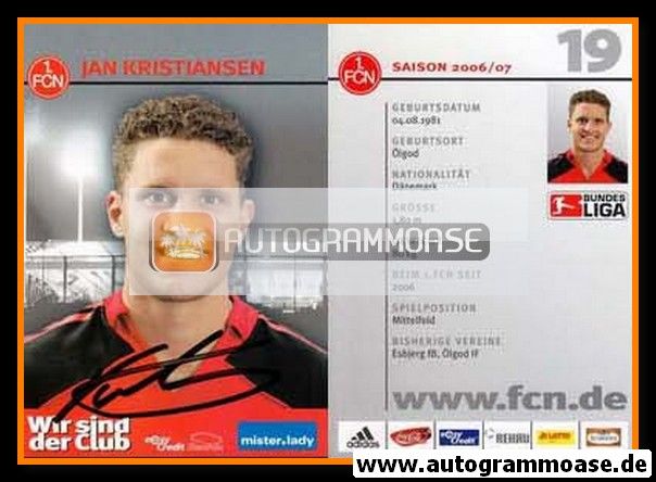 Autogramm Fussball | 1. FC Nürnberg | 2006 | Jan KRISTIANSEN
