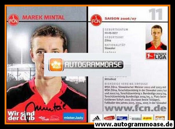 Autogramm Fussball | 1. FC Nürnberg | 2006 | Marek MINTAL