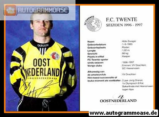 Autogramm Fussball | FC Twente | 1996 Druck | Aldo SWAGER
