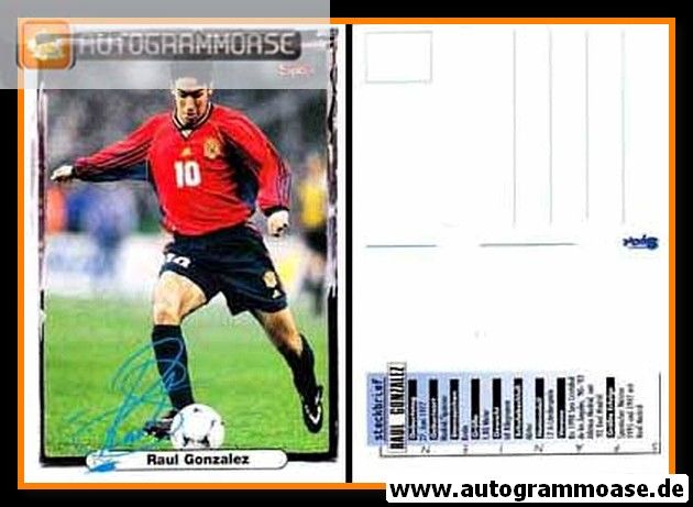 Autogramm Fussball | Spanien | 1990er Druck | Raul GONZALEZ (Bravo)