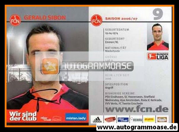 Autogramm Fussball | 1. FC Nürnberg | 2006 | Gerald SIBON