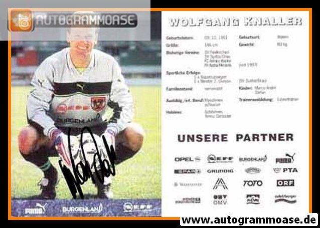 Autogramm Fussball | Österreich | 1990er Neff | Wolfgang KNALLER