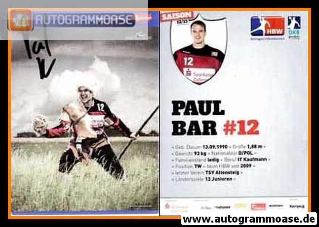 Autogramm Handball | HBW Balingen-Weilstetten | 2012 | Paul BAR