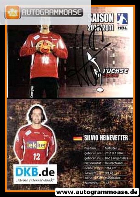 Autogramm Handball | Füchse Berlin | 2010 | Silvio HEINEVETTER