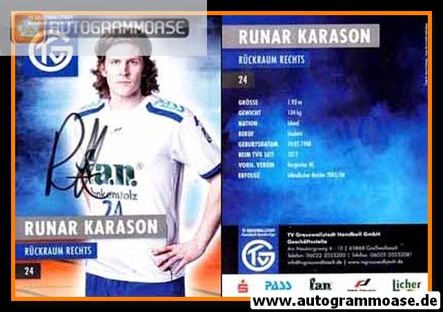 Autogramm Handball | TV Grosswallstadt | 2012 | Runar KARASON