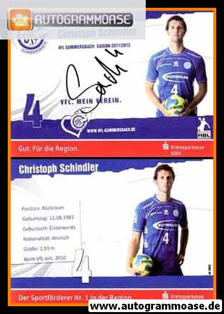 Autogramm Handball | VfL Gummersbach | 2011 | Christoph SCHINDLER