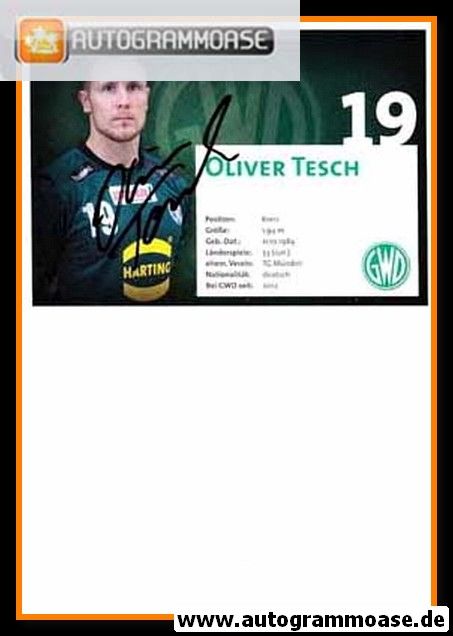 Autogramm Handball | GWD Minden | 2012 | Oliver TESCH