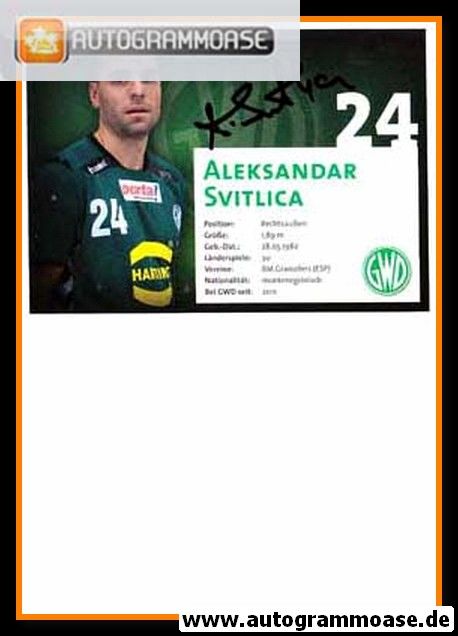 Autogramm Handball | GWD Minden | 2012 | Aleksandar SVITLICA