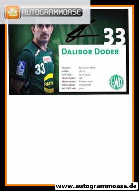 Autogramm Handball | GWD Minden | 2012 | Dalibor DODER