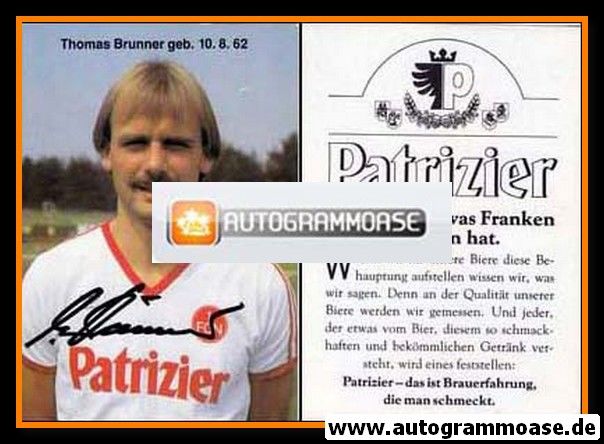 Autogramm Fussball | 1. FC Nürnberg | 1984 | Thomas BRUNNER