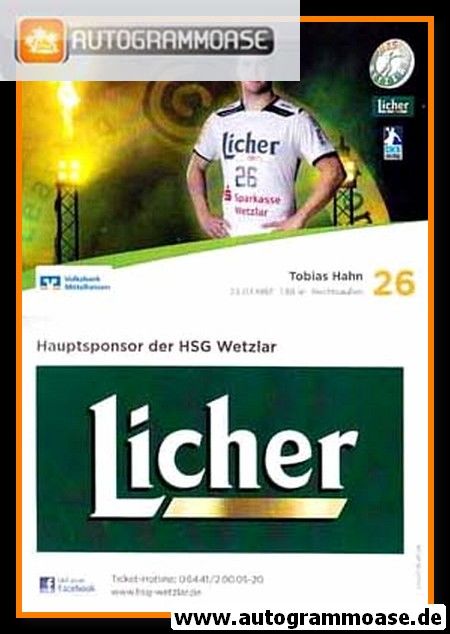 Autogrammkarte Handball | HSG Wetzlar | 2012 | Tobias HAHN