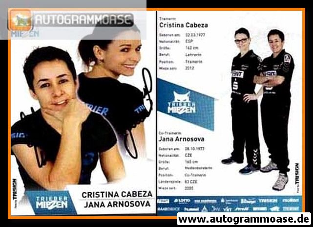 Autogramme Handball (D) | DJK/MJC Trier | 2014 | Cristina CABEZA + Jana ARNOSOVA