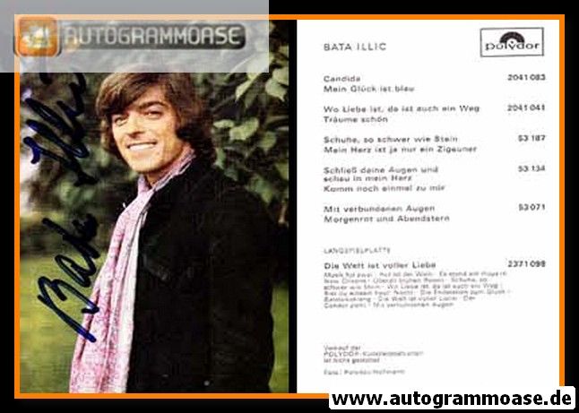 Autogramm Schlager | Bata ILLIC | 1970 "Candida" (Polydor)