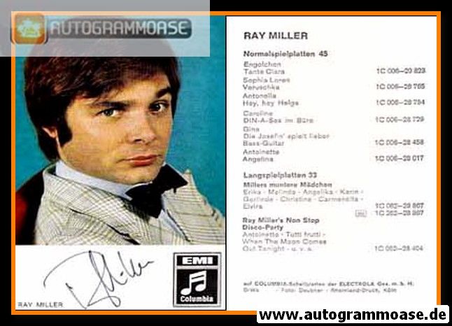 Autogramm Schlager | Ray MILLER | 1970 "Engelchen" (EMI Columbia)