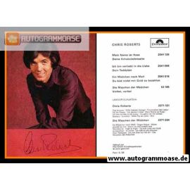 Autogramm Schlager | Chris ROBERTS | 1970 "Mein Name Ist Hase" (Portrait Color Polydor)