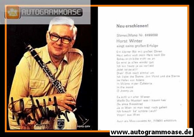 Autogramm Schlager | Horst WINTER | 1970er "Grosse Erfolge" (Portrait Color Philips)