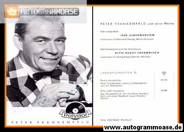 Autogramm Musik / TV | Peter FRANKENFELD | 1960er (Portrait SW) Polydor