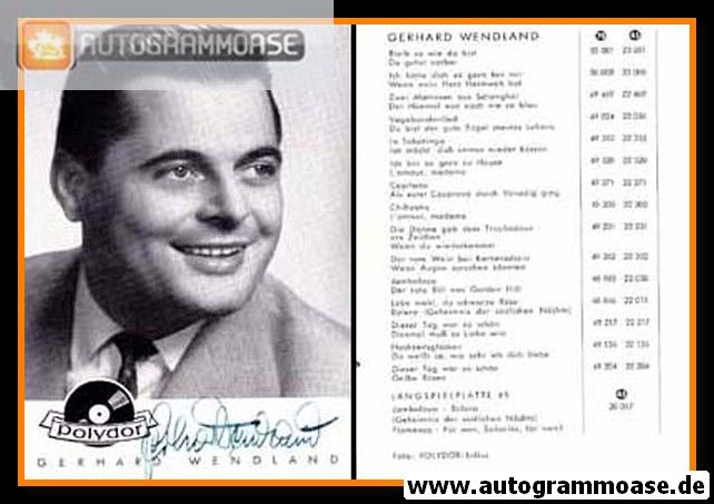 Autogramm Schlager | Gerhard WENDLAND | 1955 "Bleib So Wie Du Bist" (Polydor)