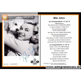 Autogramm Schlager | Bibi JOHNS | 1956 "1000 Melodien" (Portrait SW) Real
