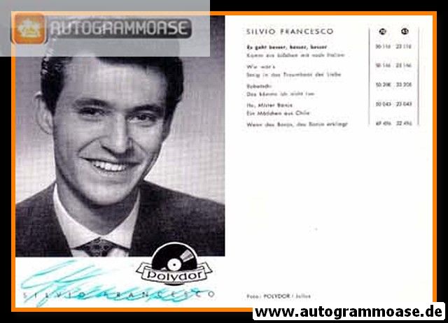 Autogramm Schlager | Silvio FRANCESCO | 1955 "Es Geht Besser" (Polydor)